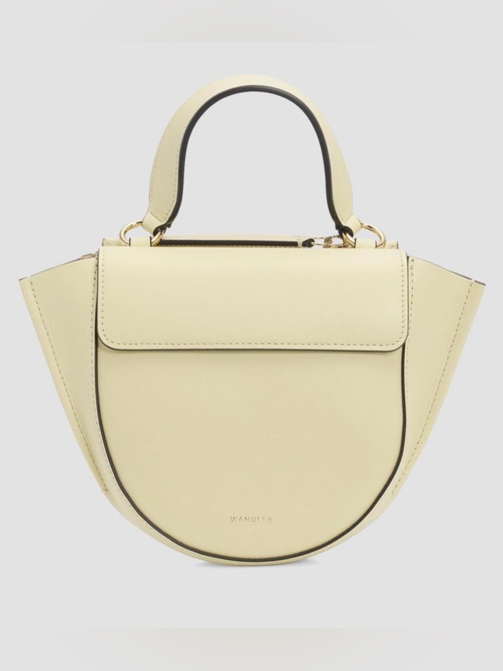 Wandler Hortensia Piccola Leather Mini Crossbody Bag in Pale Yellow